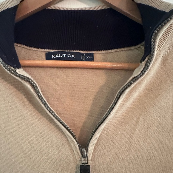 Nautica Men's Beige Zip-Up Sweater - Picture 2 of 2